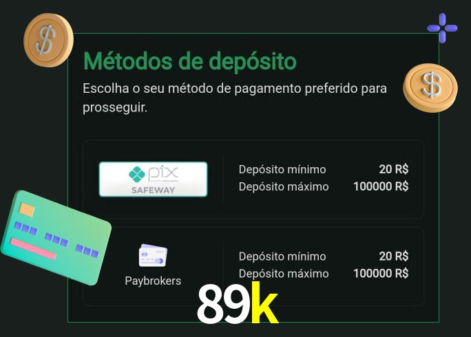 O cassino 89k oferece uma grande variedade de métodos de pagamento